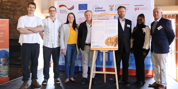 GIZ SAVac awardees  L-R: Witsies Robin Klintworth,Connor Stockley, Kristie Bloom, Charles de Koning, Patrick Arbuthnot, Konanani Phaswana, and Gerrit van der Klashorst of CPT PHARMA